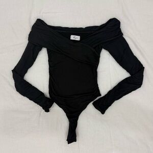 Oh Polly Modal Off Shoulder Ruched Bodysuit